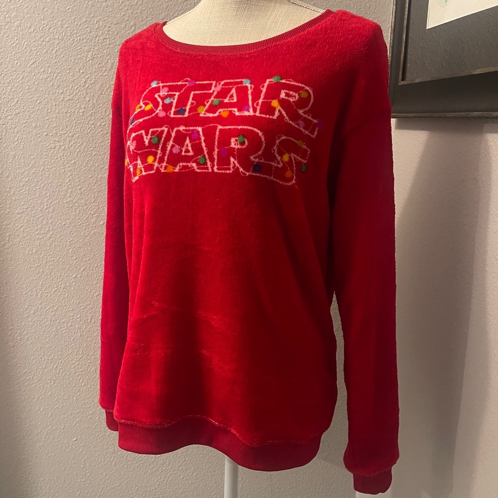Red Star Wars ugly cute funny christmas sweater sweatshirt, medium